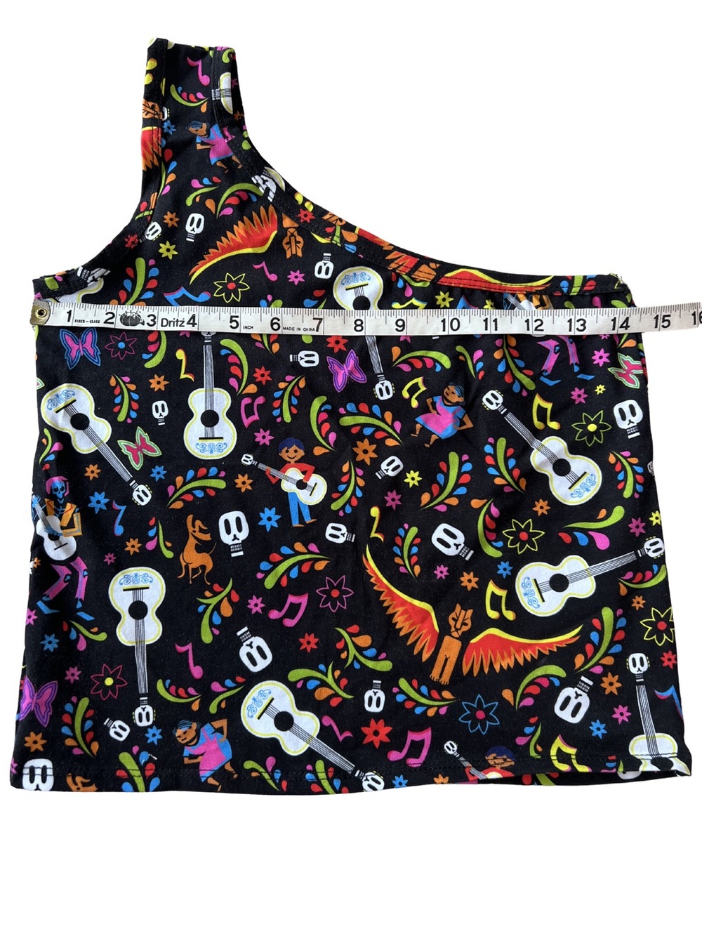Disney Coco Print Women’s One-Shoulder Top - Wild Rich Kids NWOT - Picture 3 of 5